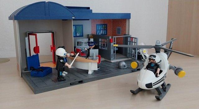 Image 3 of Playmobil - Police station carrier case and helicopter