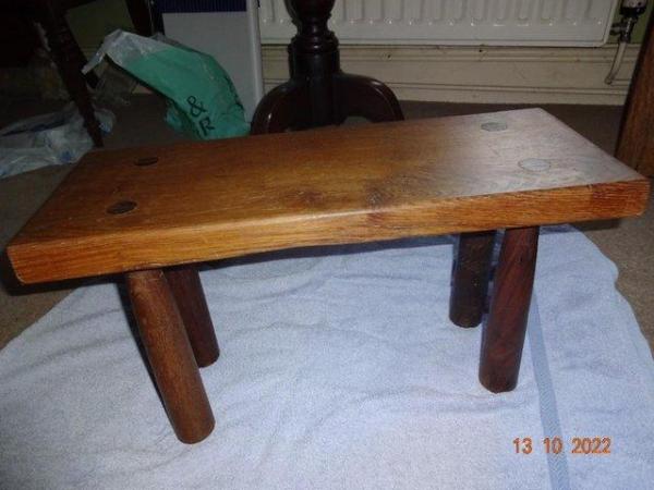Image 1 of SMALL HAND MADE TABLE OF OAK AND WALNUT