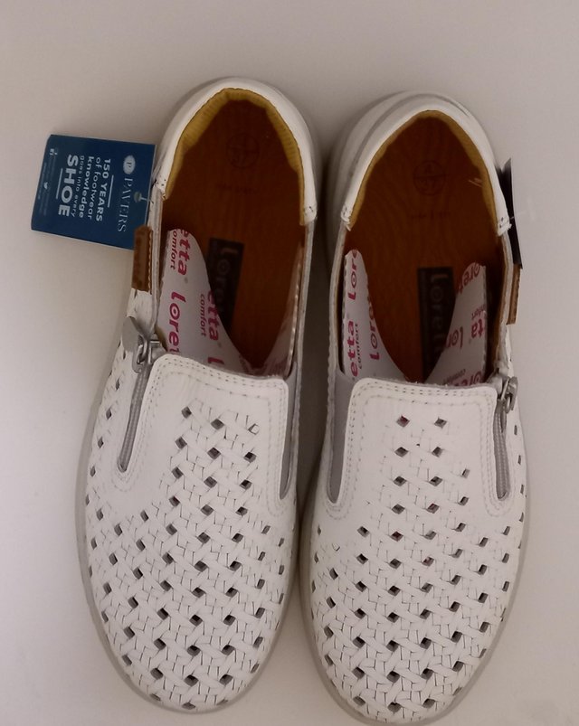 Preview of the first image of Pavers Breathable Slip On White Shoes New With Box Size 4.