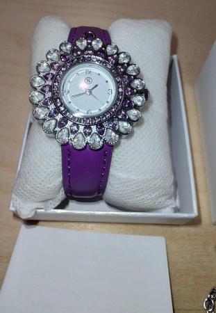 Image 1 of STRADA Japanese Movement Floral Design Watch