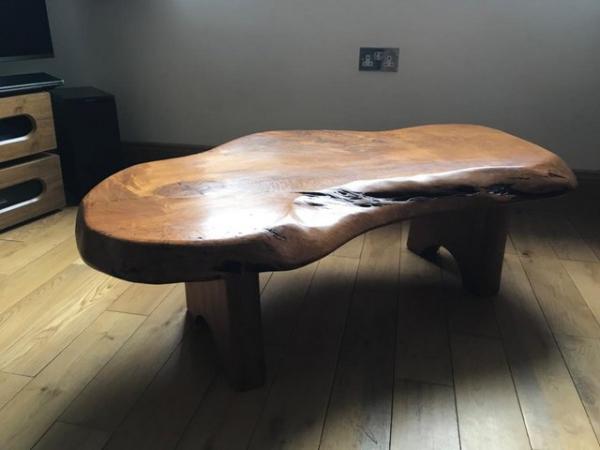 Image 2 of Solid wood coffee table elm? Very heavy