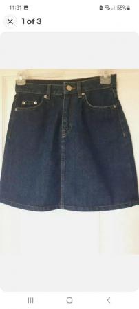 Image 1 of H&M Ladies Blue Denim Mini Skirt, Size 4
