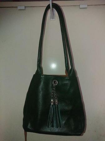 Image 2 of Ladies Green leather Bag - Small Tote Bag