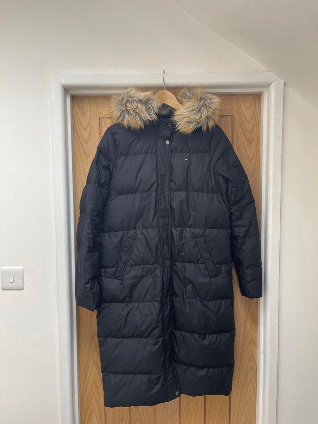 Preview of the first image of Tommy Hilfiger Durable Polyester Down Coat Size M.