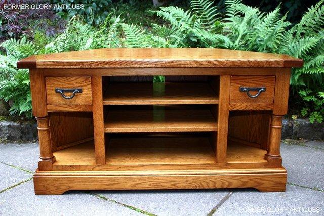 Image 40 of AN OLD CHARM FLAXEN OAK CORNER TV CABINET STAND MEDIA UNIT