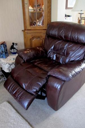 Image 3 of Furniture Village - Leather "MORENO" Sofa & Chair