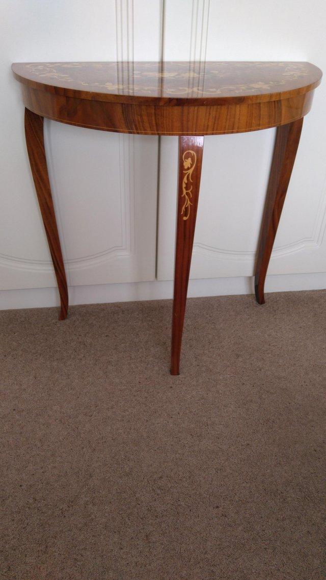 Preview of the first image of Good condition Vintage Half moon table.
