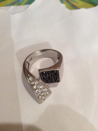 Image 2 of Unusual Art Deco influence silver dress ring