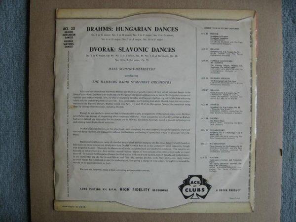 Image 2 of Dvorak Slavonic Dances & Brahms Hungarian Dances LP - Ace Of