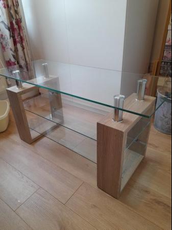 Image 1 of Coffee table with glass shelving