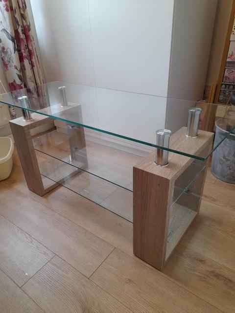 Preview of the first image of Coffee table with glass shelving.