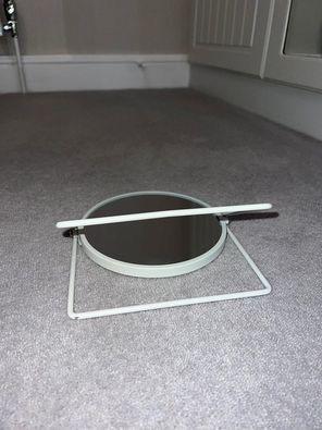 Image 2 of Tabletop Round Vanity Mirror - White