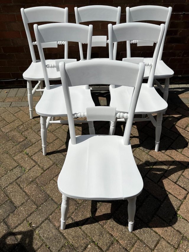 Preview of the first image of White rustic farmhouse chairs.