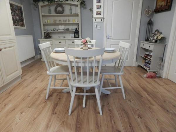 Image 2 of Beech Farmhouse Kitchen table / Dining table & 4 chairs