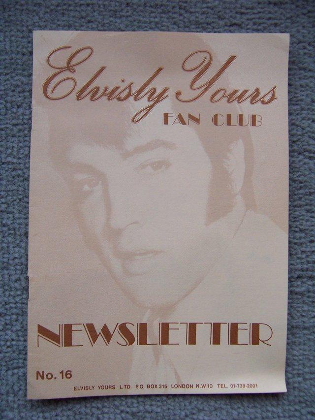 Preview of the first image of Elvisly Yours Fan Club Newsletter No.16.