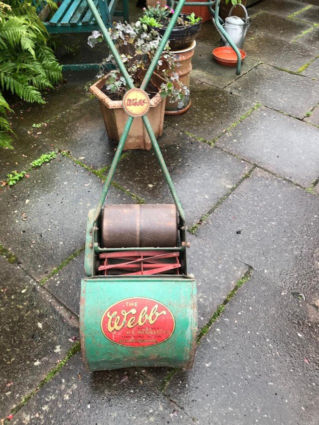 Preview of the first image of Vintage Webb- roller push mower.