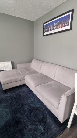 Image 3 of L shape corner sofa in grey