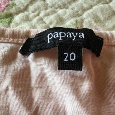 Image 3 of Size 20 PAPAYA Soft Baby Pink Ruched Elbow Sleeve Flower Top