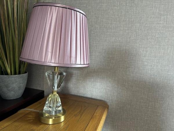 Image 1 of 2 x table lamps in antique gold base