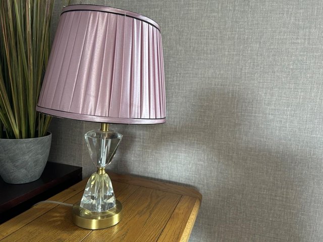 Preview of the first image of 2 x table lamps in antique gold base.