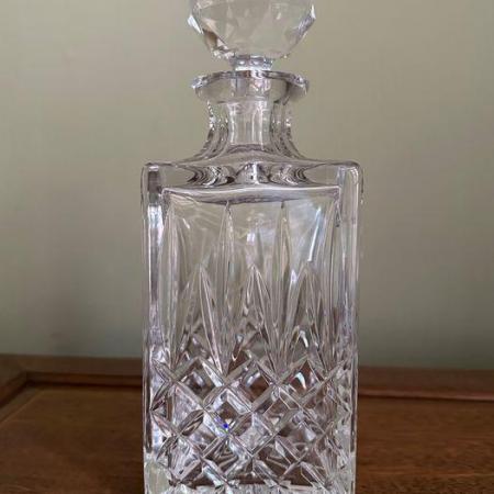 Image 1 of Heavy Cut Glass Crystal Decanter