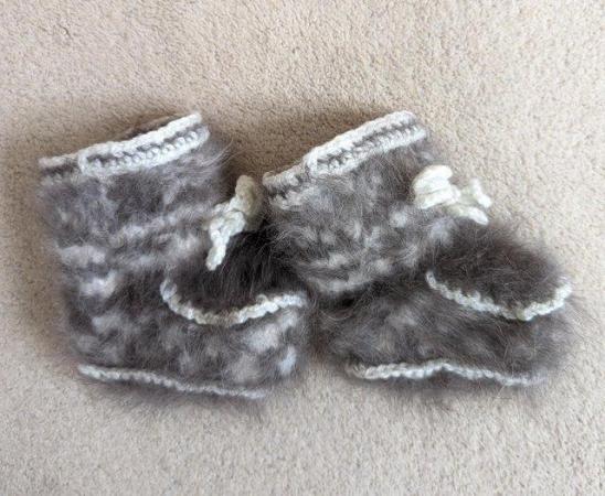Image 5 of Baby Booties Angora Booties Knitted Booties UK size: 0-2.5