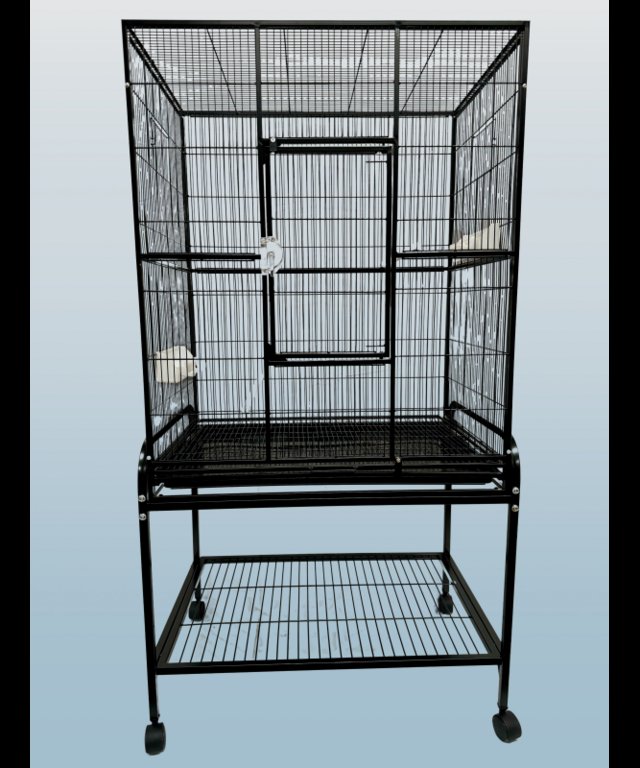 Preview of the first image of Parrot-Supplies Florida Parrot Cage With Stand Black.
