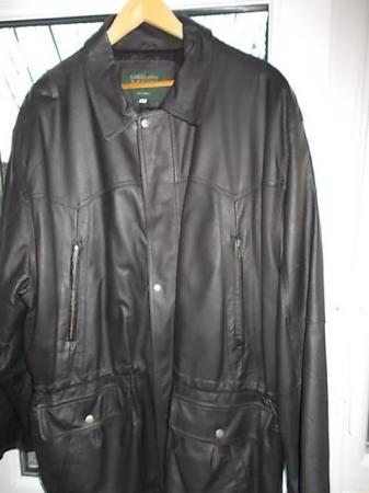 Image 1 of Lakeland real leather black 3/4 length jacket/coat size 44