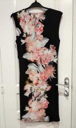 Image 7 of New Wallis Black Floral Smart Formal Occasion Dress UK 10