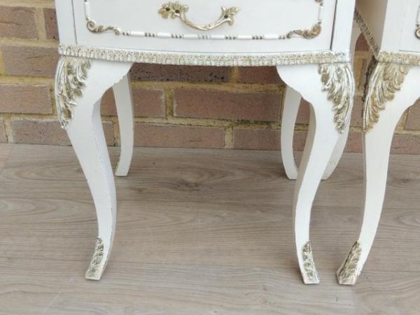 Image 18 of Pair of French Tall Bedside Tables 3 drawers (UK Delivery)