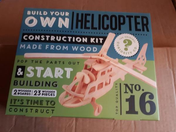 Image 1 of Build your own wooden helicopter,   brand new