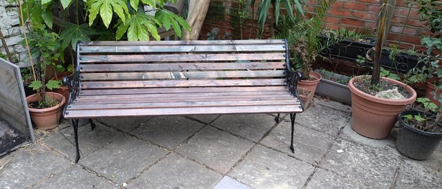 Image 3 of Cast iron garden bench, restored