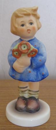 Image 1 of Vintage M J Hummel Figure - Girl with nosegay. 9cm tall.