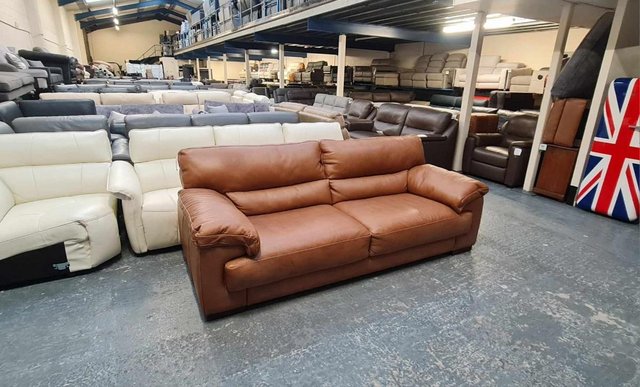Image 10 of Ex-display Santino apollo tan leather 3 seater sofa