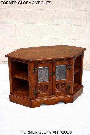 Image 58 of AN OLD CHARM LIGHT OAK CORNER TV DVD CD CABINET STAND TABLE