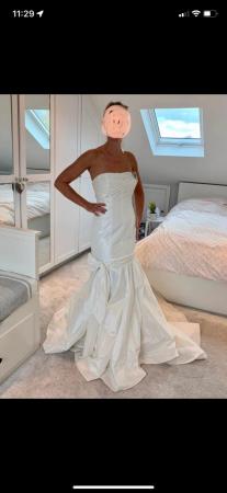 Image 1 of BNWT Mon Cheri Bridals wedding dress strapless, size 10