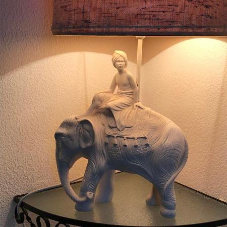 Image 2 of Elephant table lamp with tall shade