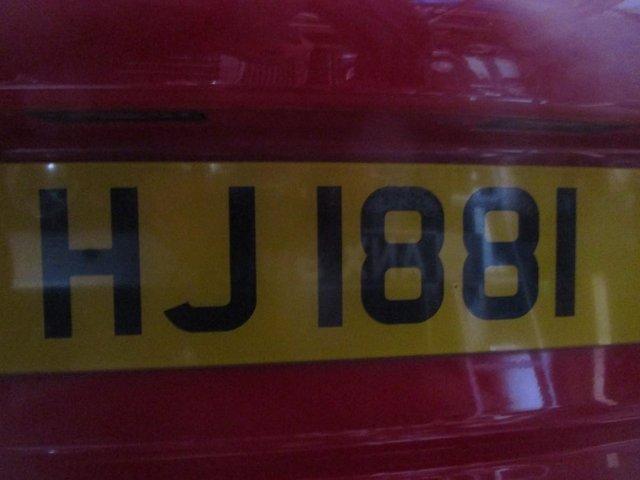 Preview of the first image of Cherished number plate HJ on retention certificate.