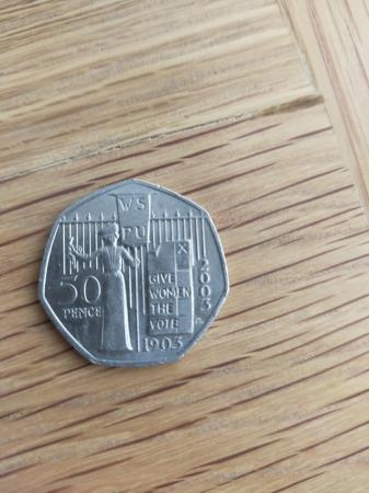 Image 2 of 2003 "Give Women the Vote" 50p Coin