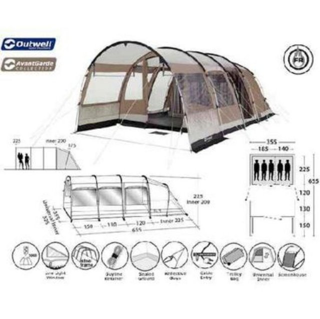 Preview of the first image of Outwell Arkansas 5 tent - Main tent and comes with carpets w.