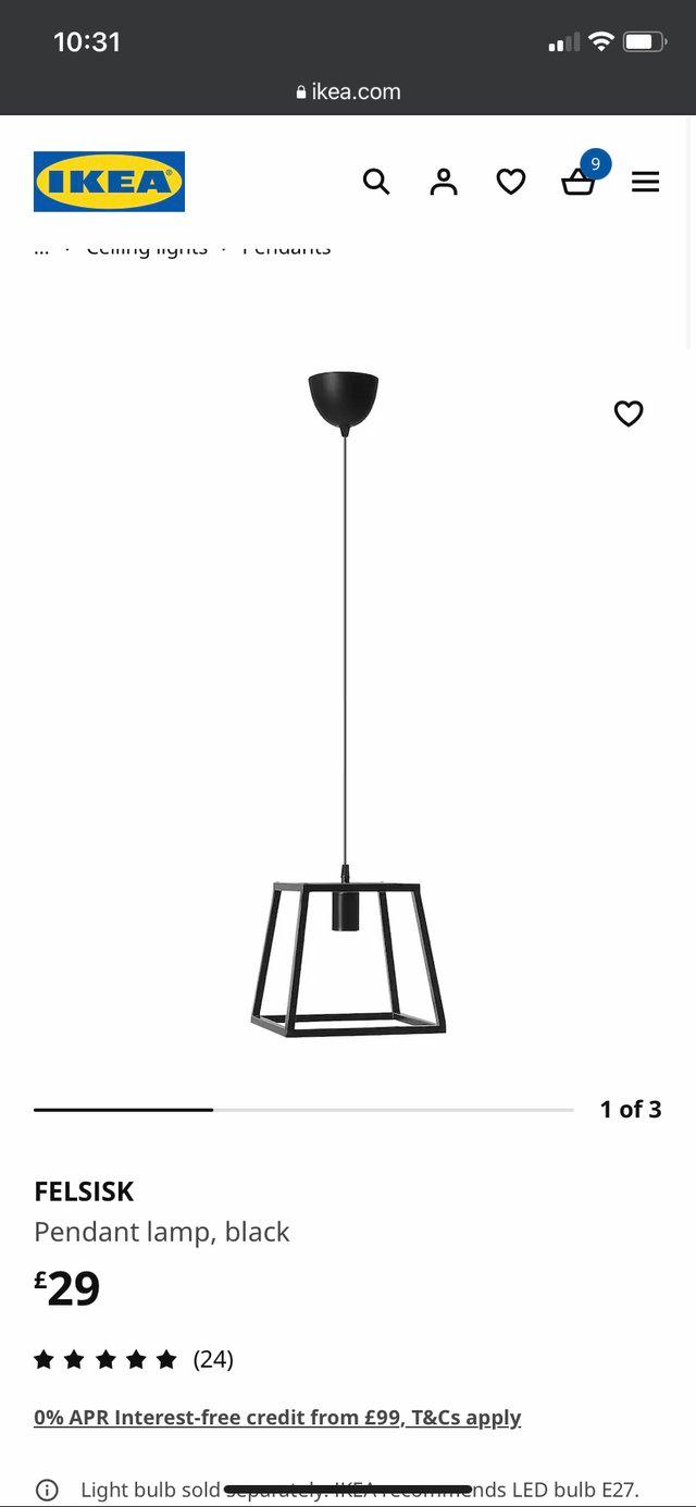 Preview of the first image of Ikea FELSISK ceiling pendant lamp- brand new in box.