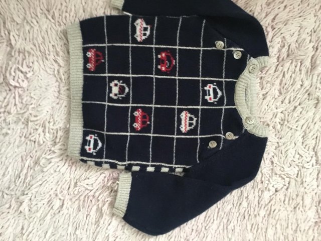 Preview of the first image of Baby boys clothes Jumper Jacket chest 18inches from £1.