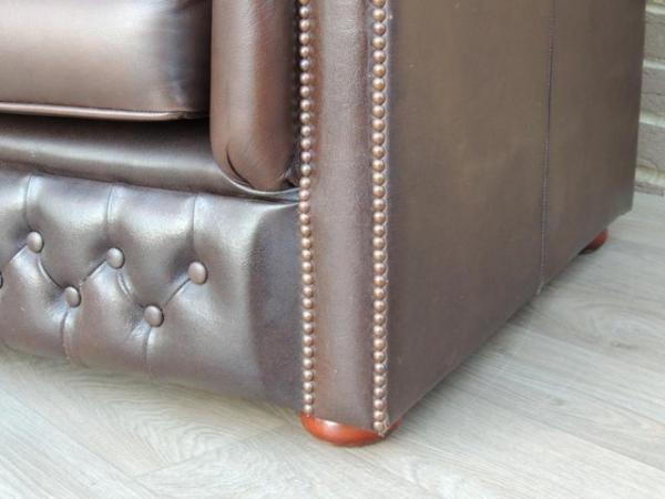 Image 14 of Chesterfield 3 seater Antique Brown Sofa (UK Delivery)