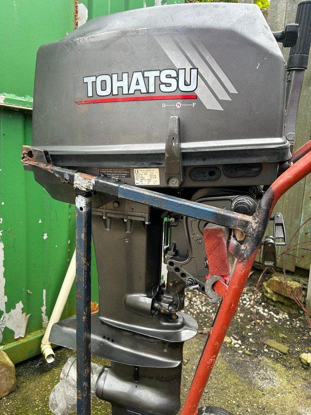 Preview of the first image of 2005 tohatsu 40hp 2 stroke short shaft outboard.
