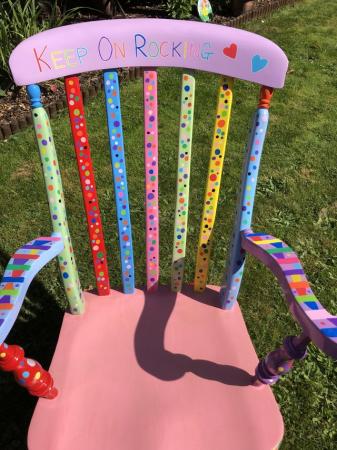 Image 2 of Rocking chair hand painted and varnished