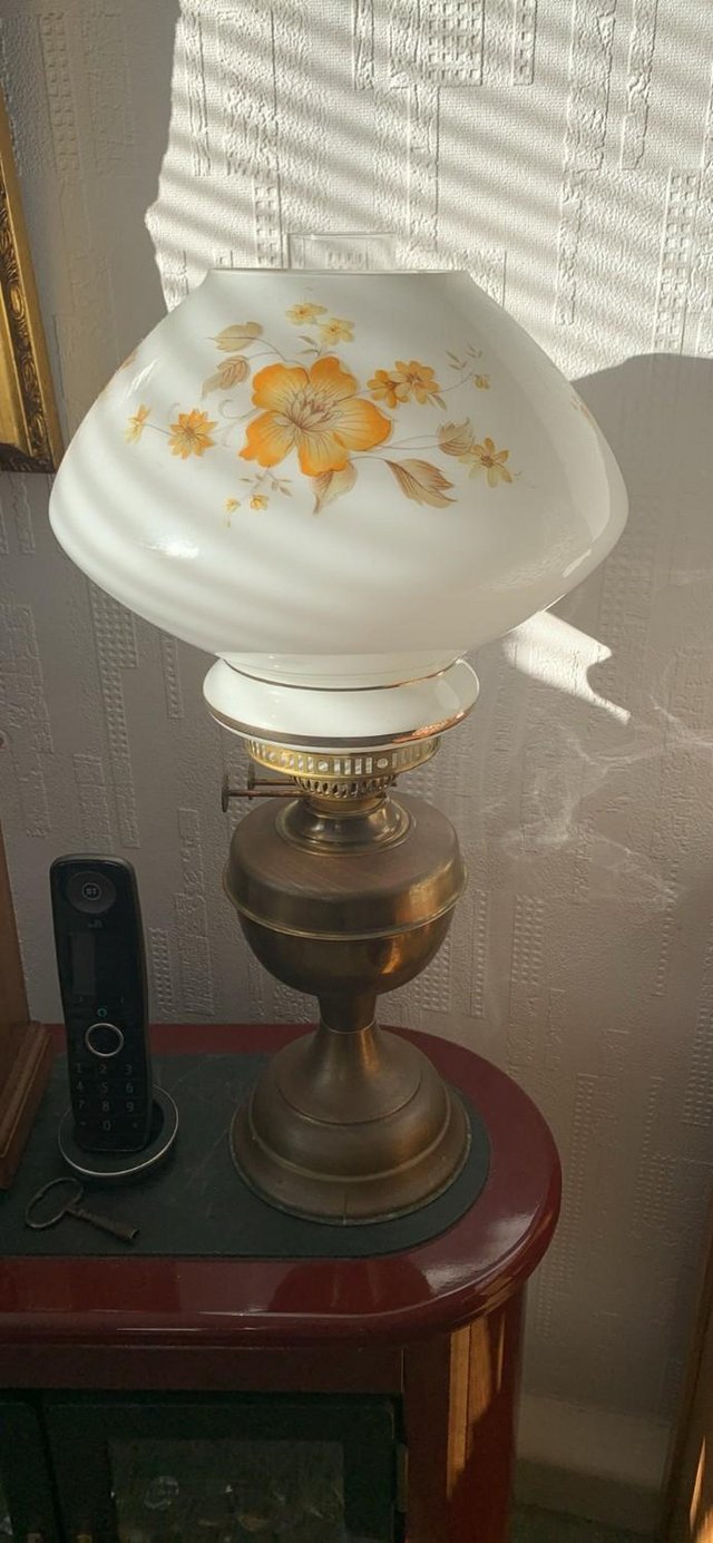 Preview of the first image of vintage oil lamp large no damage.