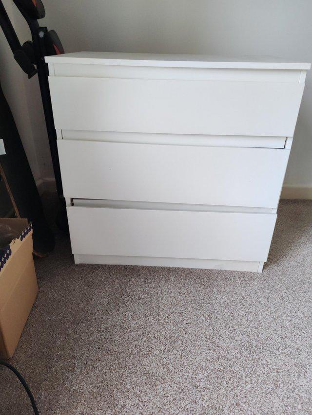 Preview of the first image of Three drawer unit used IKEA.