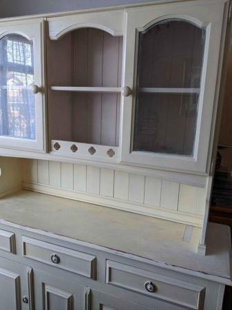 Image 3 of Solid Pine Large Welsh Dresser Shabby Chic Cream