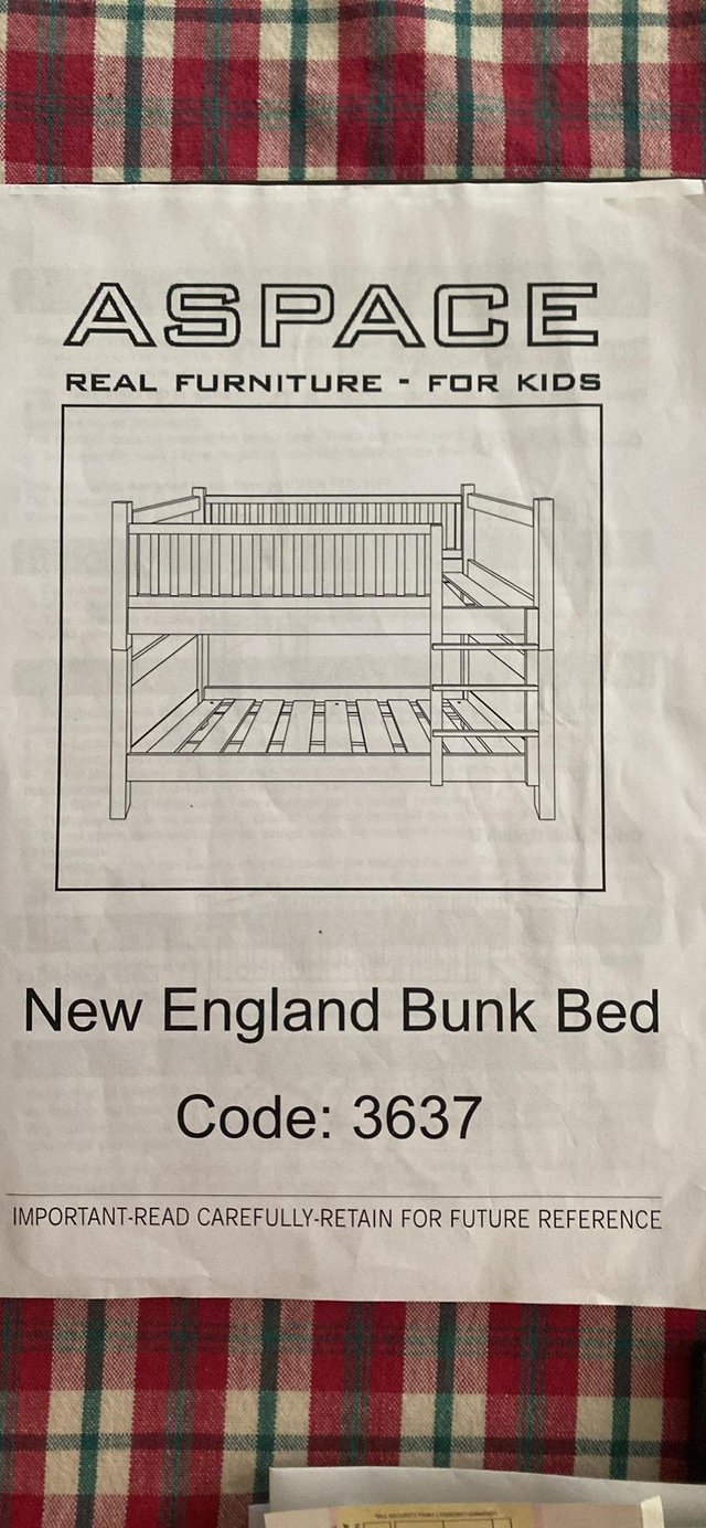 Preview of the first image of White bunk beds from Aspace convert to singles.