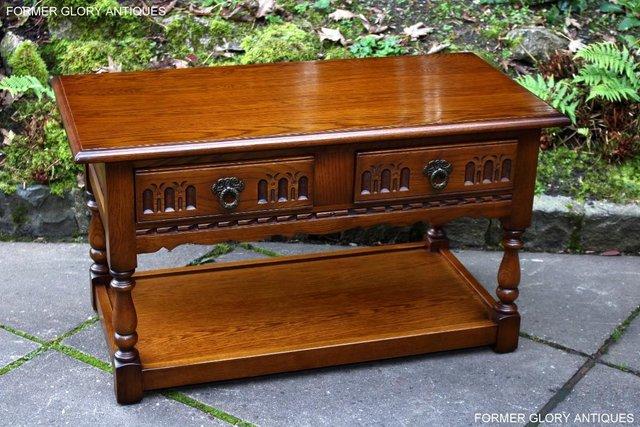 Image 20 of OLD CHARM LIGHT OAK TWO DRAWER COFFEE TABLE TV MEDIA STAND